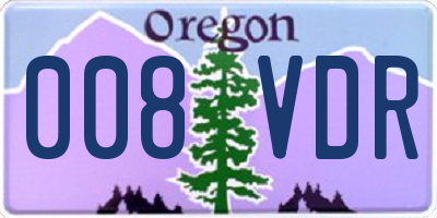 OR license plate 008VDR