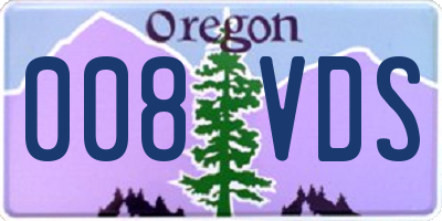 OR license plate 008VDS