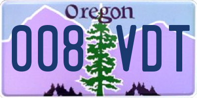OR license plate 008VDT