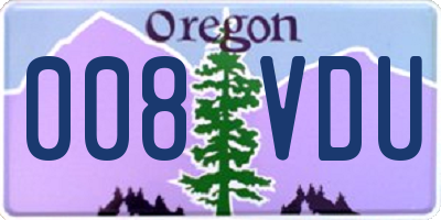 OR license plate 008VDU