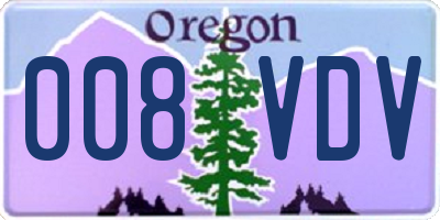 OR license plate 008VDV