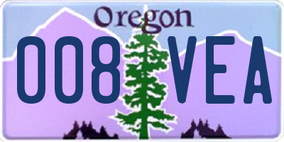 OR license plate 008VEA