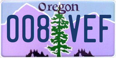 OR license plate 008VEF