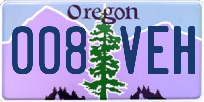 OR license plate 008VEH