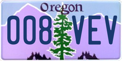 OR license plate 008VEV