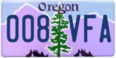 OR license plate 008VFA