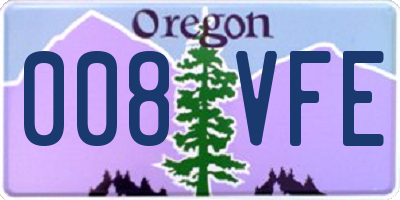 OR license plate 008VFE