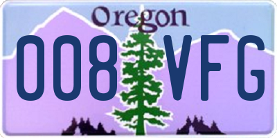 OR license plate 008VFG