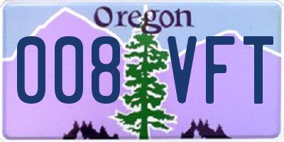 OR license plate 008VFT