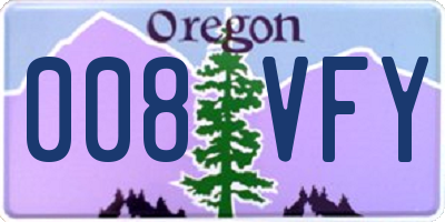 OR license plate 008VFY