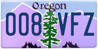 OR license plate 008VFZ