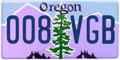 OR license plate 008VGB