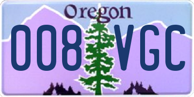 OR license plate 008VGC