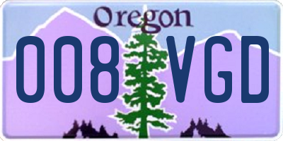 OR license plate 008VGD