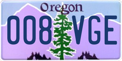 OR license plate 008VGE