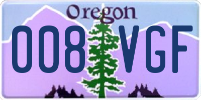 OR license plate 008VGF