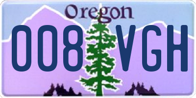 OR license plate 008VGH