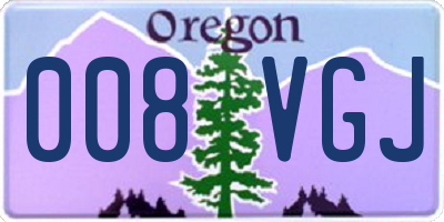OR license plate 008VGJ