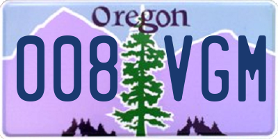 OR license plate 008VGM