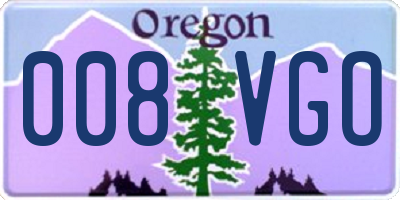 OR license plate 008VGO