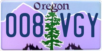 OR license plate 008VGY