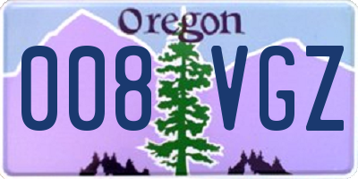 OR license plate 008VGZ