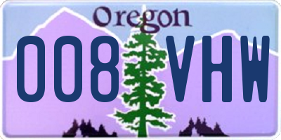 OR license plate 008VHW