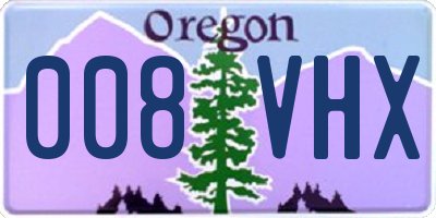 OR license plate 008VHX