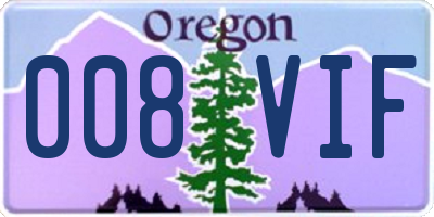 OR license plate 008VIF