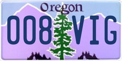 OR license plate 008VIG