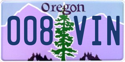 OR license plate 008VIN