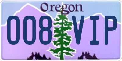 OR license plate 008VIP