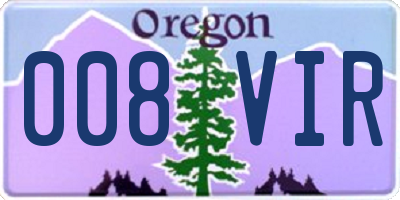 OR license plate 008VIR