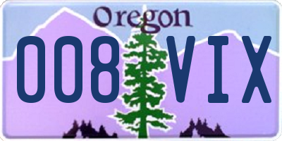OR license plate 008VIX