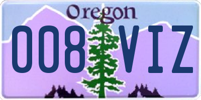 OR license plate 008VIZ