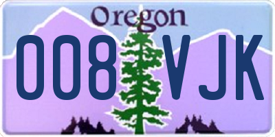 OR license plate 008VJK