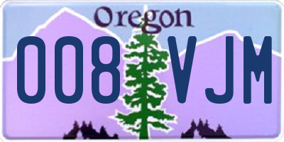 OR license plate 008VJM