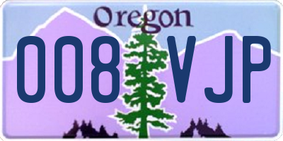 OR license plate 008VJP