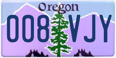 OR license plate 008VJY