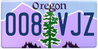 OR license plate 008VJZ