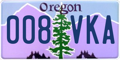 OR license plate 008VKA