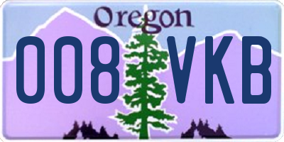 OR license plate 008VKB