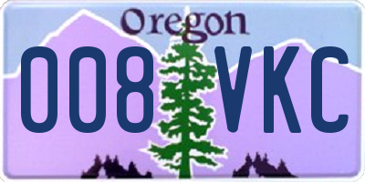 OR license plate 008VKC