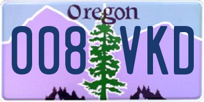 OR license plate 008VKD