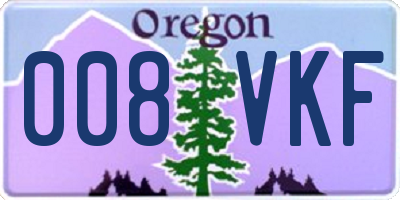 OR license plate 008VKF