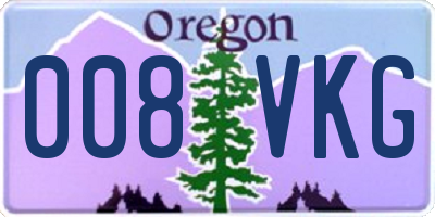 OR license plate 008VKG