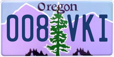 OR license plate 008VKI