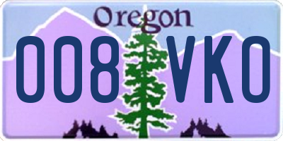 OR license plate 008VKO