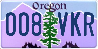 OR license plate 008VKR