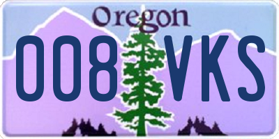 OR license plate 008VKS